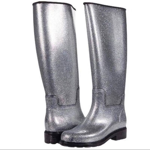 Silver Glitter Melissa Fullness Rain Boot - Picture 2 of 3